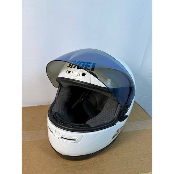 Shoei RF-700 Full Face Motorcycle Helmet White Blue Mirrored Visor DOT SNELL - Picture 4 of 8